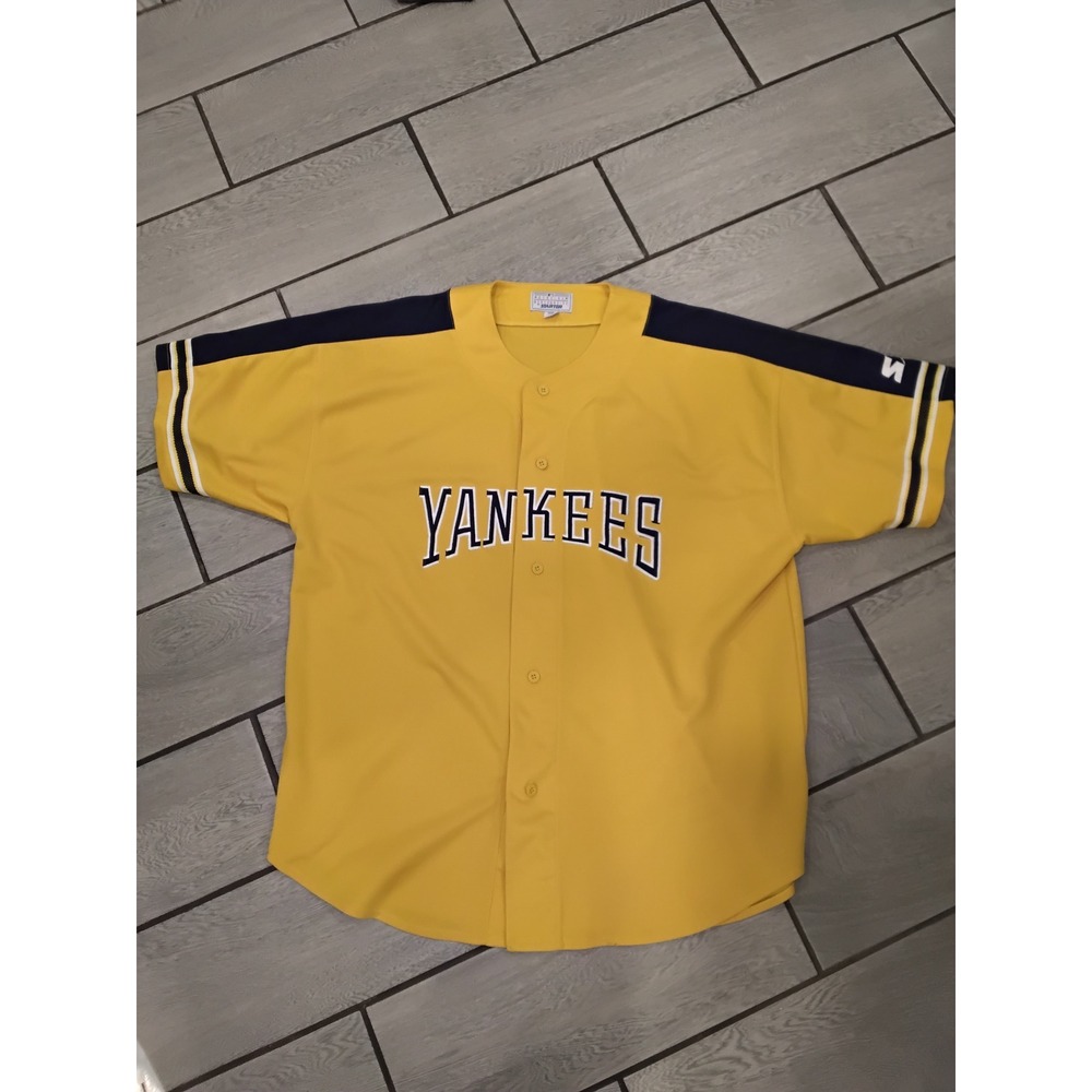 New York Yankees Starter Baseball Jersey Yellow Navy Blue 3XL Men's